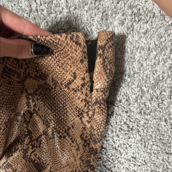 Zara Brown Snake Print Leggings - Picture 2 of 5